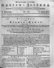 Allgemeine deutsche Garten-Zeitung. 1827.04.04 No.14