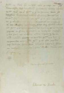 Achacius de Trencka canonicus Varmiensis, Olsztyn 16.11.1537