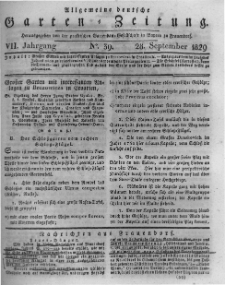 Allgemeine deutsche Garten-Zeitung. 1829.09.28 No.39