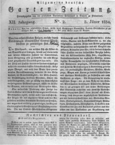 Allgemeine deutsche Garten-Zeitung. 1834.01.08 No.2
