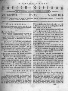 Allgemeine deutsche Garten-Zeitung. 1834.04.05 No.14