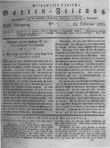 Allgemeine deutsche Garten-Zeitung. 1835.02.12 No.7