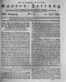 Allgemeine deutsche Garten-Zeitung. 1835.04.12 No.15