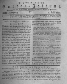 Allgemeine deutsche Garten-Zeitung. 1835.07.05 No.27