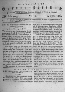 Allgemeine deutsche Garten-Zeitung. 1836.04.09 No.15