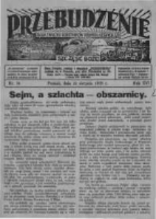 Przebudzenie: organ Związku Robotnik&oacute;w Rolnych i Leśnych ZZP. 1935.08.22 R.17 Nr34