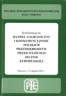 Perspektywy internacjonalizacji polskich przedsiębiorstw w świetle przystąpienia Polski do Unii Europejskiej