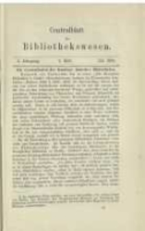 Centralblatt f&uuml;r Bibliothekswesen. 1884.07 Jg.1 heft 7