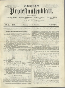 Schlesisches Protestantenblatt. 1875.11.20 Jg.5 No47