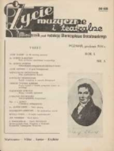 Życie Muzyczne i Teatralne 1934.12 R.1 Nr3