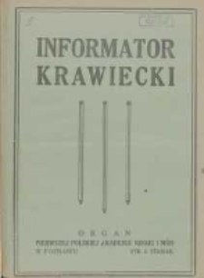 Informator Krawiecki: organ wychodzący z Pierwszej Polskiej Akademji Kroju i Mód w Poznaniu 1922.02.02 R.1 Nr5