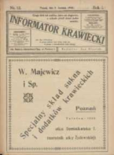 Informator Krawiecki: organ wychodzący z Pierwszej Polskiej Akademji Kroju i Mód w Poznaniu 1922.04.08 R.1 Nr12