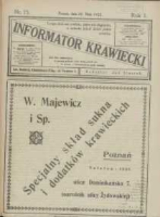 Informator Krawiecki: organ wychodzący z Pierwszej Polskiej Akademji Kroju i Mód w Poznaniu 1922.05.24 R.1 Nr15