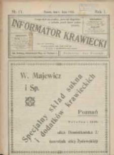 Informator Krawiecki: organ wychodzący z Pierwszej Polskiej Akademji Kroju i Mód w Poznaniu 1922.07.01 R.1 Nr17