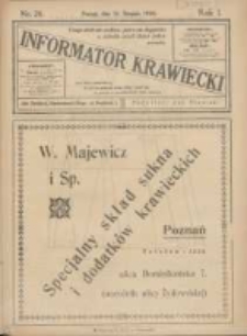 Informator Krawiecki: organ wychodzący z Pierwszej Polskiej Akademji Kroju i Mód w Poznaniu 1922.08.30 R.1 Nr20