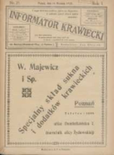 Informator Krawiecki: organ wychodzący z Pierwszej Polskiej Akademji Kroju i Mód w Poznaniu 1922.09.14 R.1 Nr21