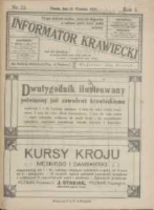 Informator Krawiecki: dwutygodnik poświęcony zawodowi krawieckiemu 1922.09.30 R.1 Nr22
