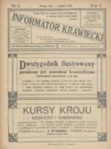 Informator Krawiecki: dwutygodnik ilustrowany poświęcony jest zawodowi krawieckiemu 1923.04.01 R.2 Nr5