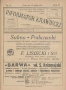 Informator Krawiecki: dwutygodnik ilustrowany poświęcony jest zawodowi krawieckiemu 1923.08.30 R.2 Nr13