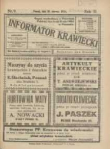 Informator Krawiecki: organ wychodzący z Pierwszej Polskiej Akademji Kroju i Mód w Poznaniu 1924.06.20 R.3 Nr9
