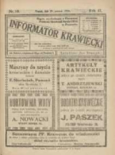 Informator Krawiecki: organ wychodzący z Pierwszej Polskiej Akademji Kroju i M&oacute;d w Poznaniu 1924.06.29 R.3 Nr10