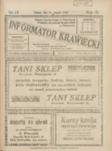 Informator Krawiecki: organ wychodzący z Pierwszej Polskiej Akademji Kroju i Mód w Poznaniu 1924.08.19 R.3 Nr13