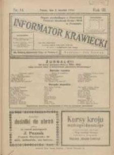 Informator Krawiecki: organ wychodzący z Pierwszej Polskiej Akademji Kroju i M&oacute;d w Poznaniu 1924.09.02 R.3 Nr14