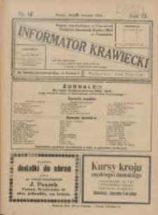 Informator Krawiecki: organ wychodzący z Pierwszej Polskiej Akademji Kroju i M&oacute;d w Poznaniu 1924.09.14 R.3 Nr15