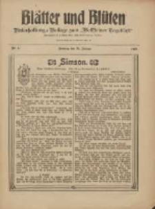 Bl&auml;tter und Bl&uuml;ten: unterhaltungs-Beilage zum "Wollsteiner Tageblatt" 1909.01.24 Nr4
