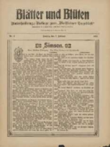 Blätter und Blüten: unterhaltungs-Beilage zum "Wollsteiner Tageblatt" 1909.02.07 Nr6