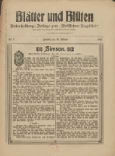 Bl&auml;tter und Bl&uuml;ten: unterhaltungs-Beilage zum "Wollsteiner Tageblatt" 1909.02.14 Nr7