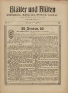 Bl&auml;tter und Bl&uuml;ten: unterhaltungs-Beilage zum "Wollsteiner Tageblatt" 1909.02.21 Nr8