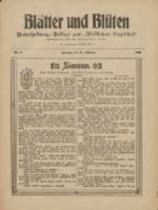Bl&auml;tter und Bl&uuml;ten: unterhaltungs-Beilage zum "Wollsteiner Tageblatt" 1909.02.28 Nr9