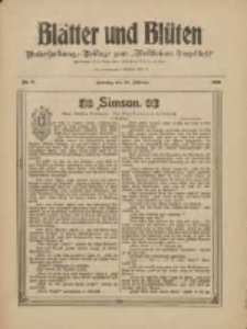 Blätter und Blüten: unterhaltungs-Beilage zum "Wollsteiner Tageblatt" 1909.02.28 Nr9