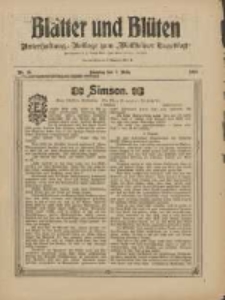 Bl&auml;tter und Bl&uuml;ten: unterhaltungs-Beilage zum "Wollsteiner Tageblatt" 1909.03.07 Nr10