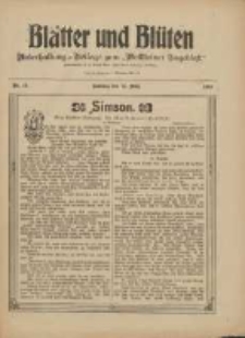 Bl&auml;tter und Bl&uuml;ten: unterhaltungs-Beilage zum "Wollsteiner Tageblatt" 1909.03.14 Nr11
