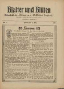 Blätter und Blüten: unterhaltungs-Beilage zum "Wollsteiner Tageblatt" 1909.03.14 Nr11