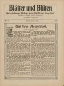Bl&auml;tter und Bl&uuml;ten: unterhaltungs-Beilage zum "Wollsteiner Tageblatt" 1909.07.25 Nr29