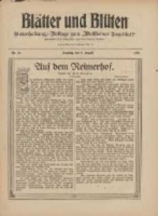 Bl&auml;tter und Bl&uuml;ten: unterhaltungs-Beilage zum "Wollsteiner Tageblatt" 1909.08.08 Nr31
