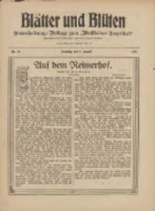 Blätter und Blüten: unterhaltungs-Beilage zum "Wollsteiner Tageblatt" 1909.08.08 Nr31