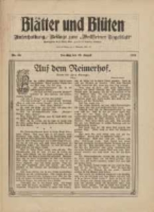 Bl&auml;tter und Bl&uuml;ten: unterhaltungs-Beilage zum "Wollsteiner Tageblatt" 1909.08.22 Nr33
