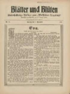Bl&auml;tter und Bl&uuml;ten: unterhaltungs-Beilage zum "Wollsteiner Tageblatt" 1909.11.07 Nr44
