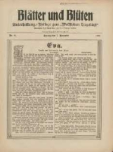 Blätter und Blüten: unterhaltungs-Beilage zum "Wollsteiner Tageblatt" 1909.11.07 Nr44