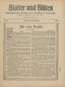 Bl&auml;tter und Bl&uuml;ten: unterhaltungs-Beilage zum "Wollsteiner Tageblatt" 1909.11.21 Nr46