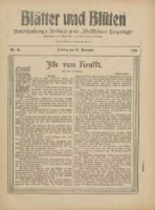 Blätter und Blüten: unterhaltungs-Beilage zum "Wollsteiner Tageblatt" 1909.11.21 Nr46