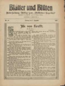 Bl&auml;tter und Bl&uuml;ten: unterhaltungs-Beilage zum "Wollsteiner Tageblatt" 1909.12.05 Nr48