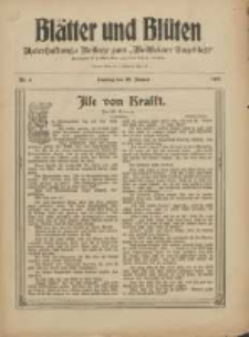 Bl&auml;tter und Bl&uuml;ten: unterhaltungs-Beilage zum "Wollsteiner Tageblatt" 1910.01.30 Nr4