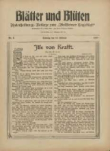 Bl&auml;tter und Bl&uuml;ten: unterhaltungs-Beilage zum "Wollsteiner Tageblatt" 1910.02.13 Nr6