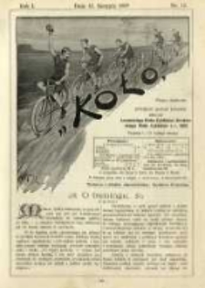 Koło: pismo fachowe poświęcone sportowi kołowemu: organ Lwowskiego Klubu Cyklist&oacute;w i Krakowskiego Klubu Cyklist&oacute;w z r.1892 1895.08.15 R.1 Nr12