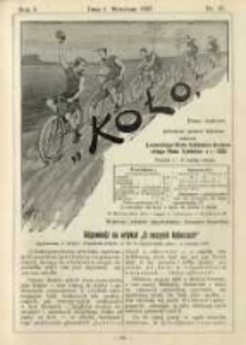 Koło: pismo fachowe poświęcone sportowi kołowemu: organ Lwowskiego Klubu Cyklist&oacute;w i Krakowskiego Klubu Cyklist&oacute;w z r.1892 1895.09.01 R.1 Nr13